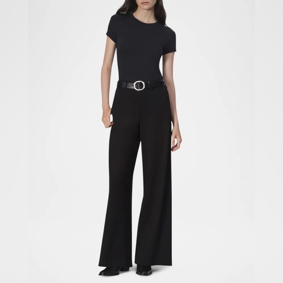 New rag & bone Sofie Ponte Wide-Leg Pants Black - Picture 15 of 16